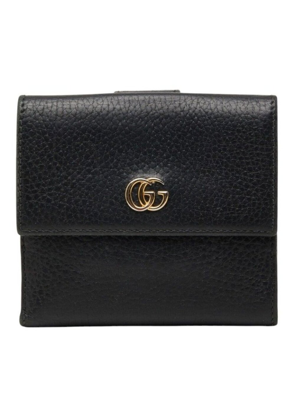 Gucci GG Marmont Compact Wallet Bifold Black Leather